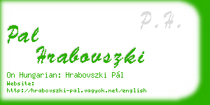 pal hrabovszki business card